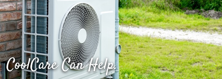 Heat pump unit outside of a building