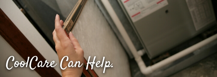 Person installing an air filter