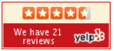 We have 21 Yelp Reviews